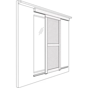 Grundgarnitur HAWA-Frontslide 60/A, Schiebeladenb. mind. 400 mm, Stärke 28-45 mm