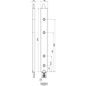 GU Anschlusseinheit zu Falzhebelgetriebe, Secury Automatic 270 mm, RE, oben