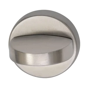 WC - Rosette ø 50 mm, m. Anschraubträger"U" u. Drehknopf, Edelstahl matt