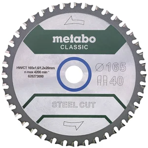METABO Kreissägeblatt Classic Steel Cut ø 165 x 1,6 x 20 mm Z40 Flachzahn