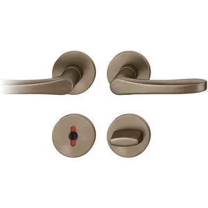 FSB Drückergarnitur 12 1106 ASL auf Rosette WC, Bronze dunkel patiniert