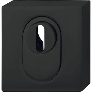 MARCHESI Zylinderrosette außen eckig, Kernziehschutz, schwarz pulverbeschichtet