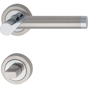 MARCHESI Drückergarnitur ODIN - auf Rosette WC, verchromt/Edelstahl matt