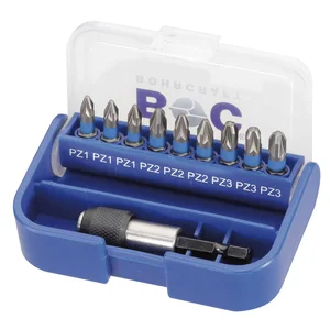BOHRCRAFT Bit Satz Pozidriv mit Bithalter 10-teilig Box farbliche Kennzeichnung
