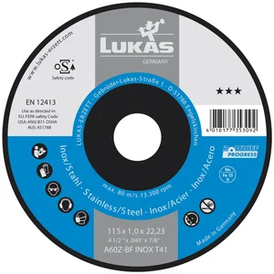 LUKAS Trennscheibe Progress*** gerade Form 115 x 1,0 x 22,23 mm