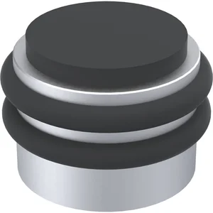 KWS Boden- und Wandtürpuffer 2053, Gummi schwarz ø 42 mm, Alu silber eloxiert