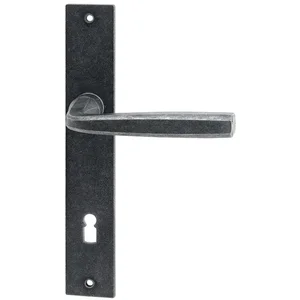 HALCÖ Drückergarnitur HALL - auf Schild BB 90, TS-50, schwarz passiviert