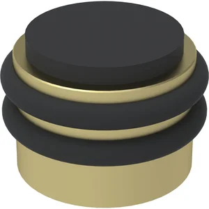 KWS Boden- und Wandtürpuffer 2053, Gummi schwarz ø 42 mm, Messing matt