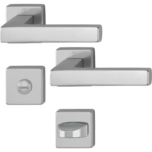 HOPPE Drückergarnitur AUSTIN - auf Rosette WC, Aluminium Edelstahl Effekt