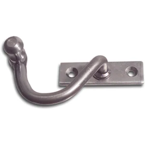 Kurbelreiber mit Eisenknopf auf eckiger, gerader Platte, Stahl blank, rechts, 20