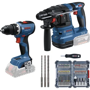 BOSCH Akku-Set GSR + GBH + Bit-Bohrerset 18 Volt