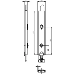 GU Anschlusseinheit Falzhebelgetriebe,Secury Automatic 130 Nut 10,LI, oben/unten