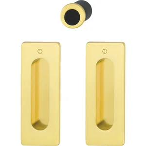 HOPPE Schiebetürmuschel Set M464 - BL, eckige Rosette, Messing poliert