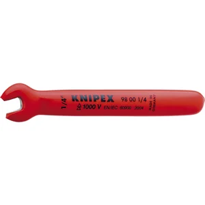 KNIPEX Einmaulschlüssel isoliert Zoll, SW 1/4", Maulstellung 15°, L=108 mm