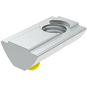 FATH Nutenstein Nut 8 einschwenkbar mit Führungssteg und Federkugel M5 Gelb