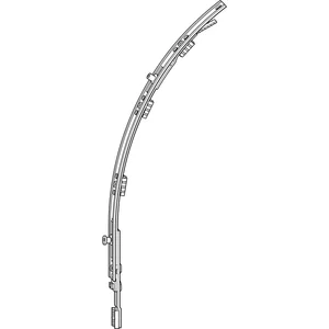 ROTO NT/NX Mittelverschluss Rundbogen L=590 mm 1V/1E-Zapfen kuppelbar silber