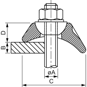 BEAM CLAMP BK1G20 Stahlträgerklemme M20 Sphaeroguss feuerverzinkt
