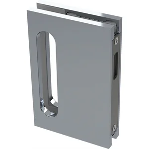 Gegenkasten B95 für Glasschiebetürschloss mit Bogenriegel, Alu Edelstahl-Effekt