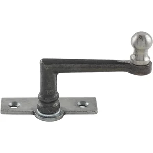 Fensterreiber m. Eisenknopf auf eckiger, austrag.Platte,25mm,Messingguss schwarz