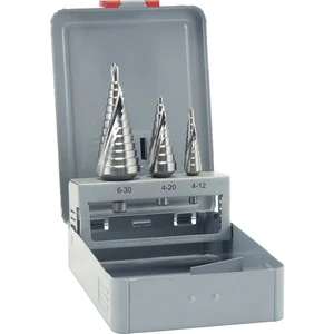 ALPEN Stufenbohrer-Satz Gr.1-3 HSS 2 Schneiden Bohrer ø 4.0-30.0 mm