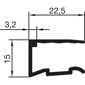 THYSSENKRUPP Syprotech Abschlussprofil U 10 mm light, L=2100 mm, Alu blank