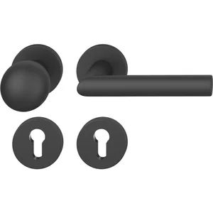 FSB Wechselgarnitur 12 1076 ASL auf Rosette PZ, Knopf fest, schwarz matt