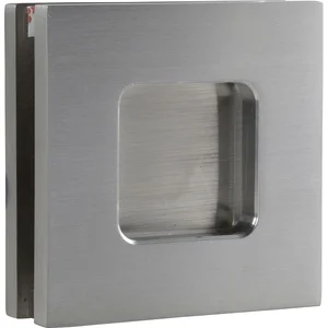 Schiebetürmuschelpaar 6405 für Glas, eckig, Glasstärke 8 - 10 mm, Edelstahl