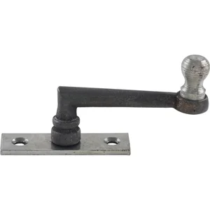 Fensterreiber m. Eisenknopf auf eckiger Platte, 30 mm, Messingguss schwarz