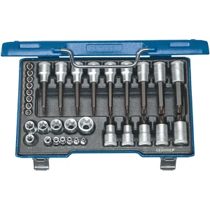 GEDORE Steckschlüssel-Satz 19TX 20 1/2"u. 1/4"vierkant Torx® 34-teilig