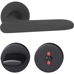 FSB Drückergarnitur 12 1144 ASL auf Rosette WC DIN, schwarz matt