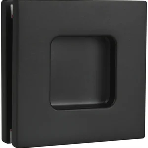 Schiebetürmuschelpaar 6405 für Glas, eckig, Glasstärke 8 - 10 mm, schwarz