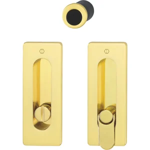 HOPPE Schiebetürmuschel Set M464 - WC, eckige Rosette, Messing poliert