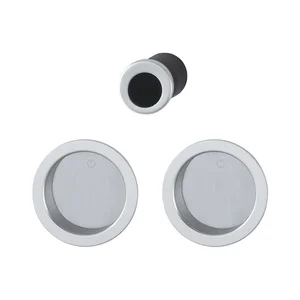 HOPPE Schiebetürmuschel Set 4920 - BL, runde Rosette, Alu verchromt satiniert