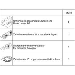 HAWA Junior 80/Z Symmetric Synchronbeschlag Flügelbreite 500-1200 mm