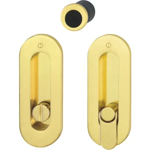 HOPPE Schiebetürmuschel Set M472 - WC, ovale Rosette, Messing poliert lackiert