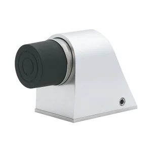 KWS Bodentürpuffer - Platte 55 x 80 mm, Höhe 70 mm, Alu Edelstahl-Effekt