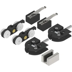 SOLIDO 100 Beschlagset Glas Punktbefestigung 12-12,76 mm Führung Edelstahl