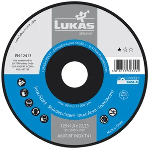 LUKAS Trennscheibe Base-X* gerade Form 125 x 1,0 x 22,23 mm
