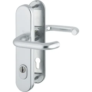 SH-Drückergarnitur PARIS-auf Schild PZ88, SST, mit Kzs., TS37-47, silber