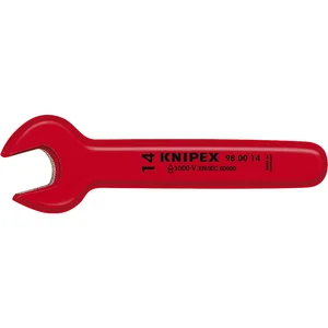 KNIPEX Einmaulschlüssel isoliert, SW 7 mm, Maulstellung 15°, L=105 mm
