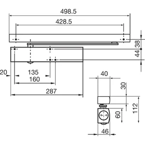 GEZE Türschließer TS 5000E, EN 2-6, 1-flg. Gleitschiene, RAL 9016