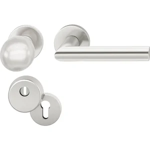 FSB Haustürwechselgarnitur 12 1076 mit Kernziehschutz, Aluminium silber eloxiert