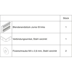 HAWA-Junior 100/B Abdeckkappen-Set Clipblende 53 mm links silber (30145)