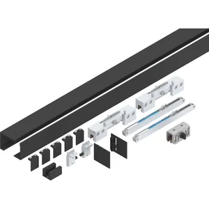 HELM GT-L 80 Beschlagset Glas 8-10,76 mm L=2500 mm Wandmontage schwarz matt