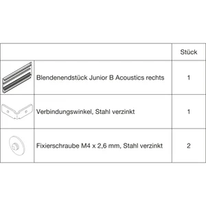 HAWA-Junior 100/B Acoustics Abdeckkappen-Set Clipblende 95 mm rechts silber