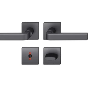 FSB Drückergarnitur 12 1004 ASL auf Rosette WC, Aluminium schwarz matt