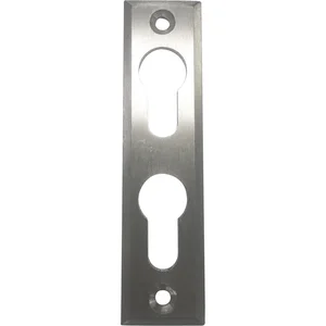 PZ-Rosette mit 2 PZ-Lochungen, eckig, Edelstahl matt