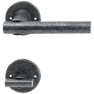 HALCÖ Drückergarnitur IMST - auf Rosette WC, TS-50, schwarz passiviert