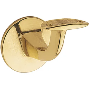 Handlaufträger mit gewölbter Auflage, Wandabstand 65mm, Messing poliert