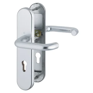 SH-Drückergarnitur PARIS-auf Schild PZ72, 37-47, ohne Kzs., silber elox